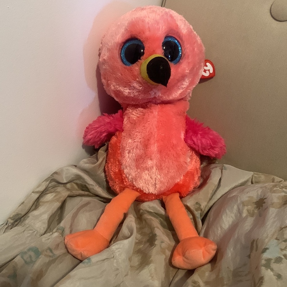 Ty Beanie Boos Gilda – Pink Flamingo. Secret pocket on head for treasure